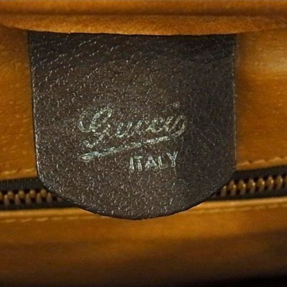 Gucci Beige and Brown GG Monogram Satchel - Picture 5 of 6